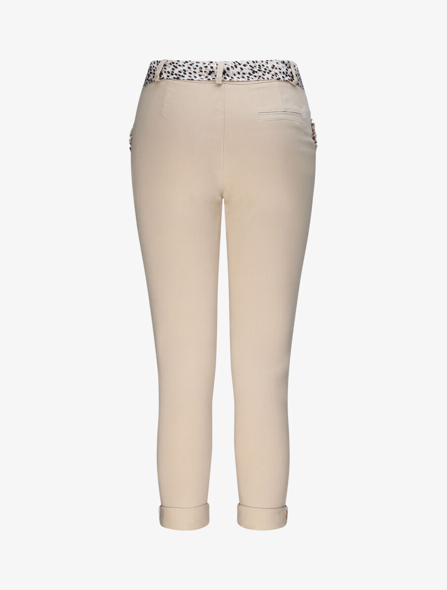 Pantalon chino droit à poches volantées - Beige - 2
