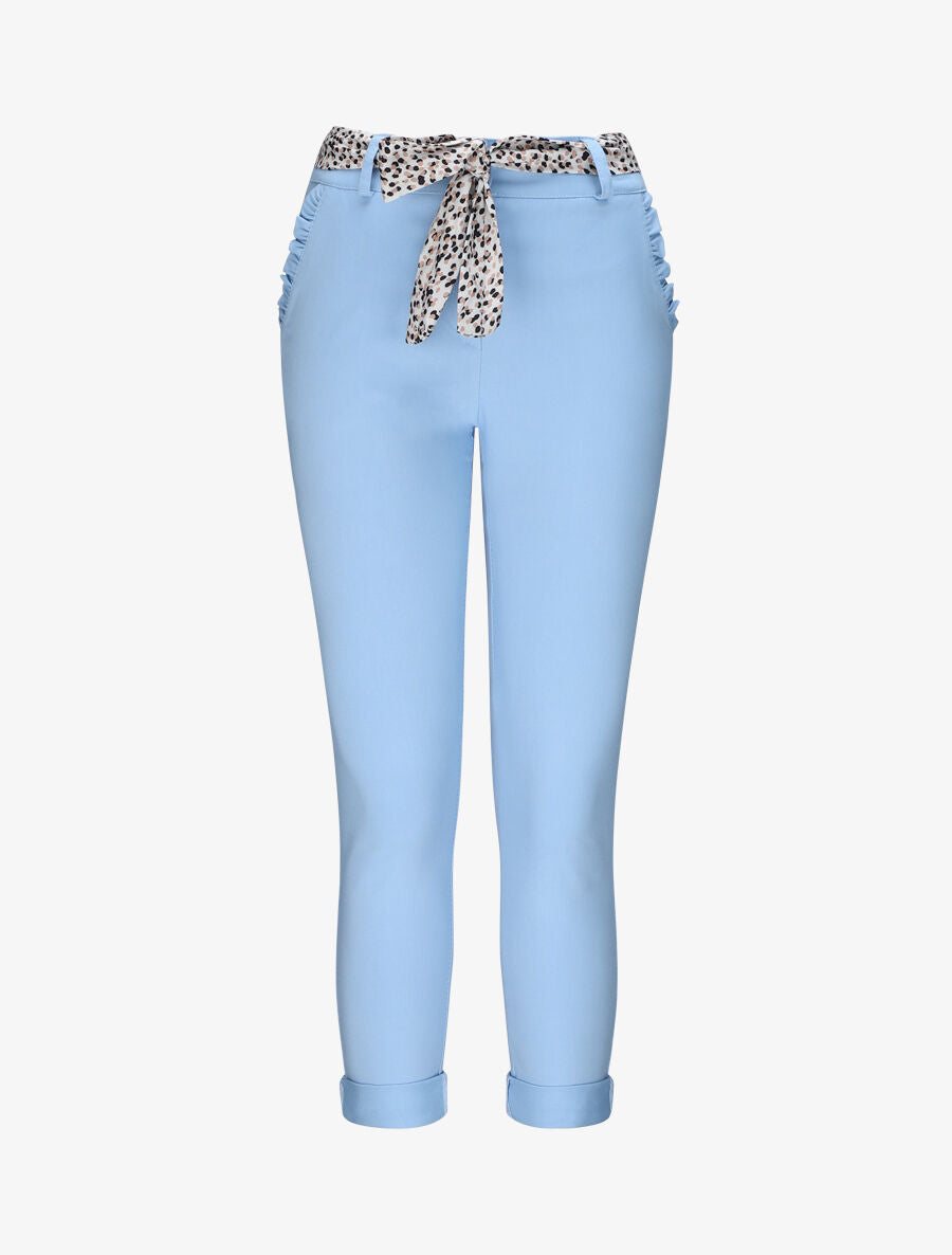 Pantalon chino droit à poches volantées - Bleu ciel - 4