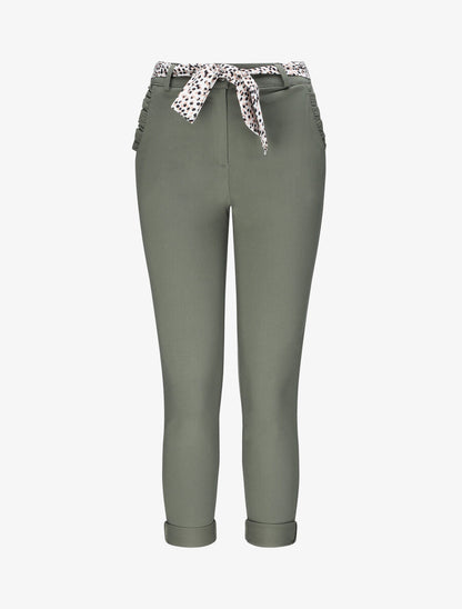 Pantalon chino droit à poches volantées - Kaki - 1