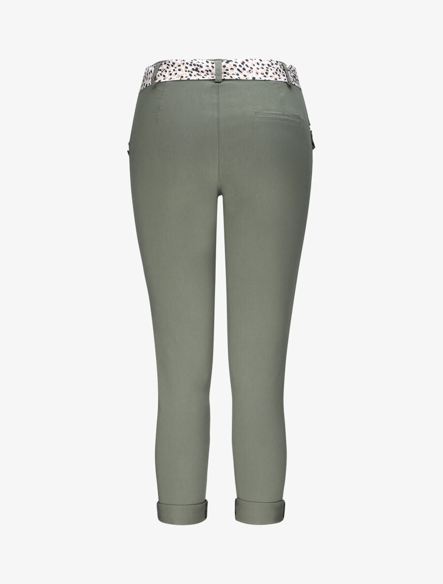Pantalon chino droit à poches volantées - Kaki - 2