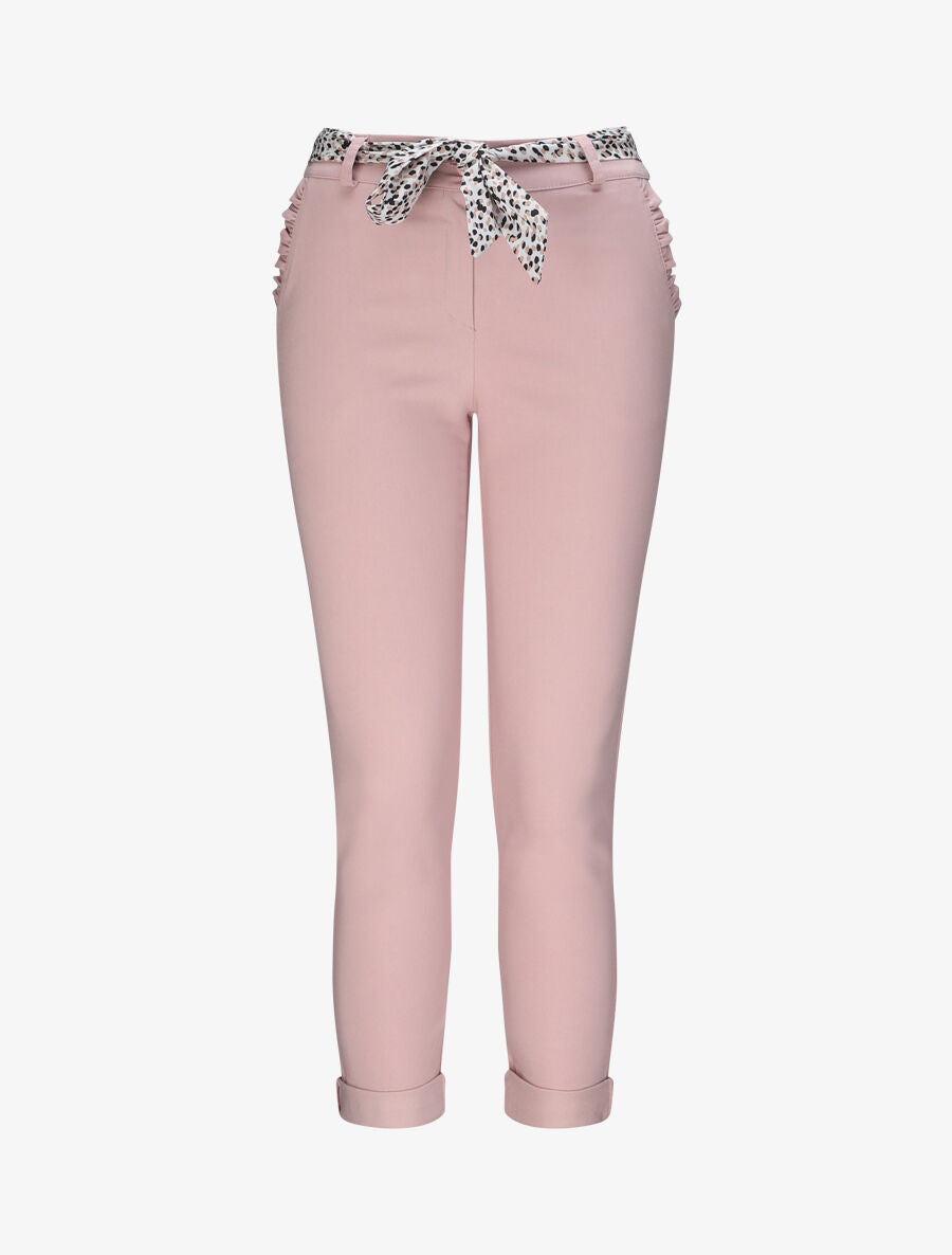 Pantalon chino droit à poches volantées - Rose - 4