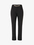 Pantalon droit à taille élastiqué et détail métal - Noir - 4
