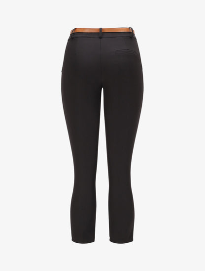 Pantalon droit uni à taille haute - Noir - 2