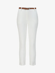Pantalon droit uni à taille haute - Blanc - 4