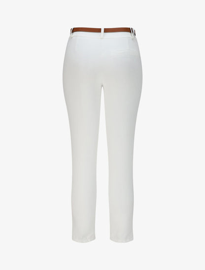Pantalon droit uni à taille haute - Blanc - 2