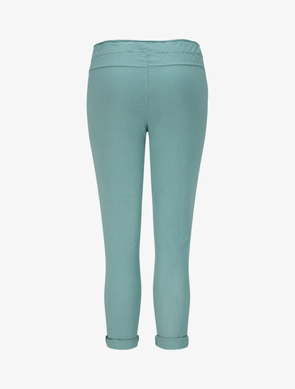Pantalon droit taille haute froncée - Vert d&