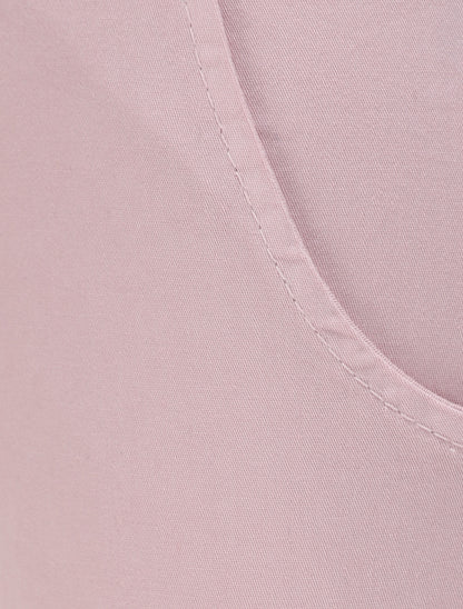 Pantalon droit taille haute froncée - Rose - 3