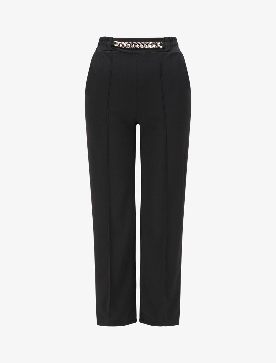 Pantalon ample taille à chaîne - Noir - 4