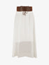 Jupe midi fluide unie - Blanc - 1