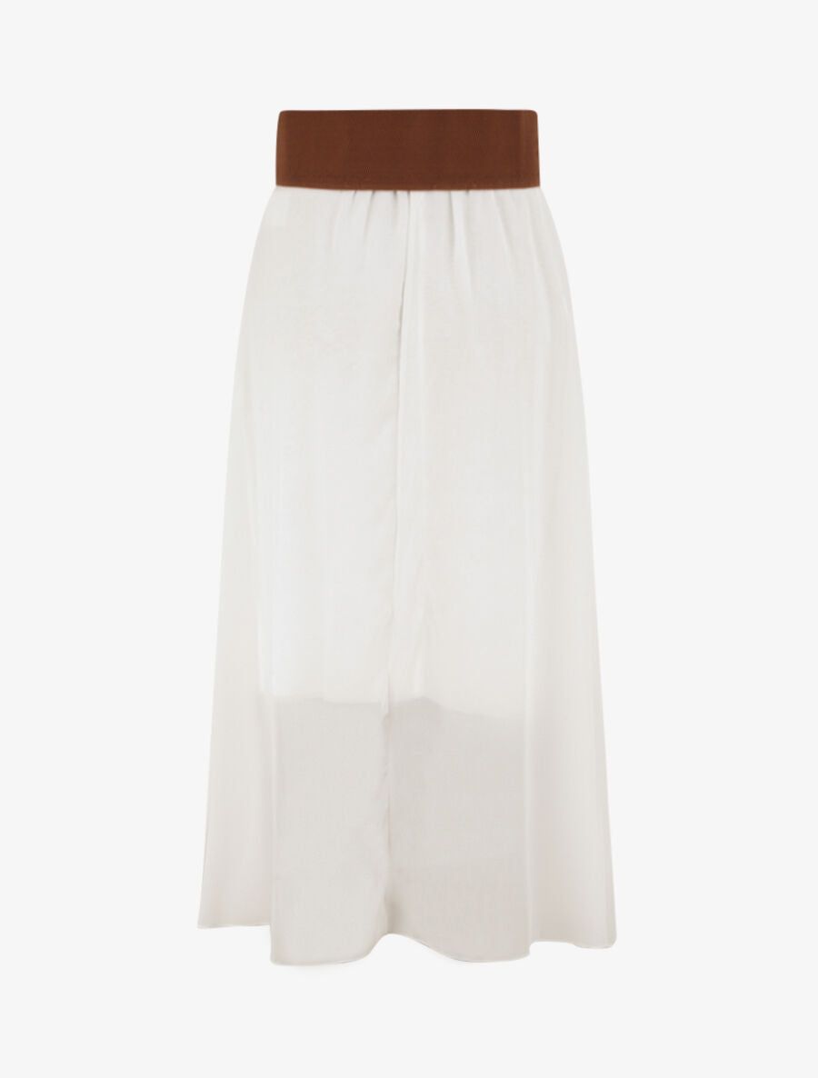 Jupe midi fluide unie - Blanc - 2