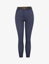 Pantalon slim uni à taille haute - Bleu denim - 4
