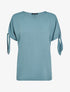 Top oversize à manches courtes à liens à nouer - Bleu clair - 1