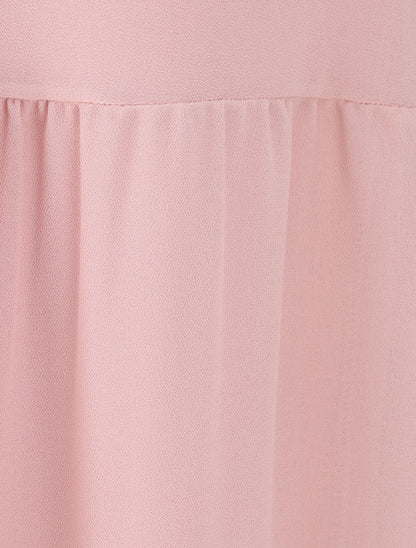 Jupe longue unie en voile - Rose - 3