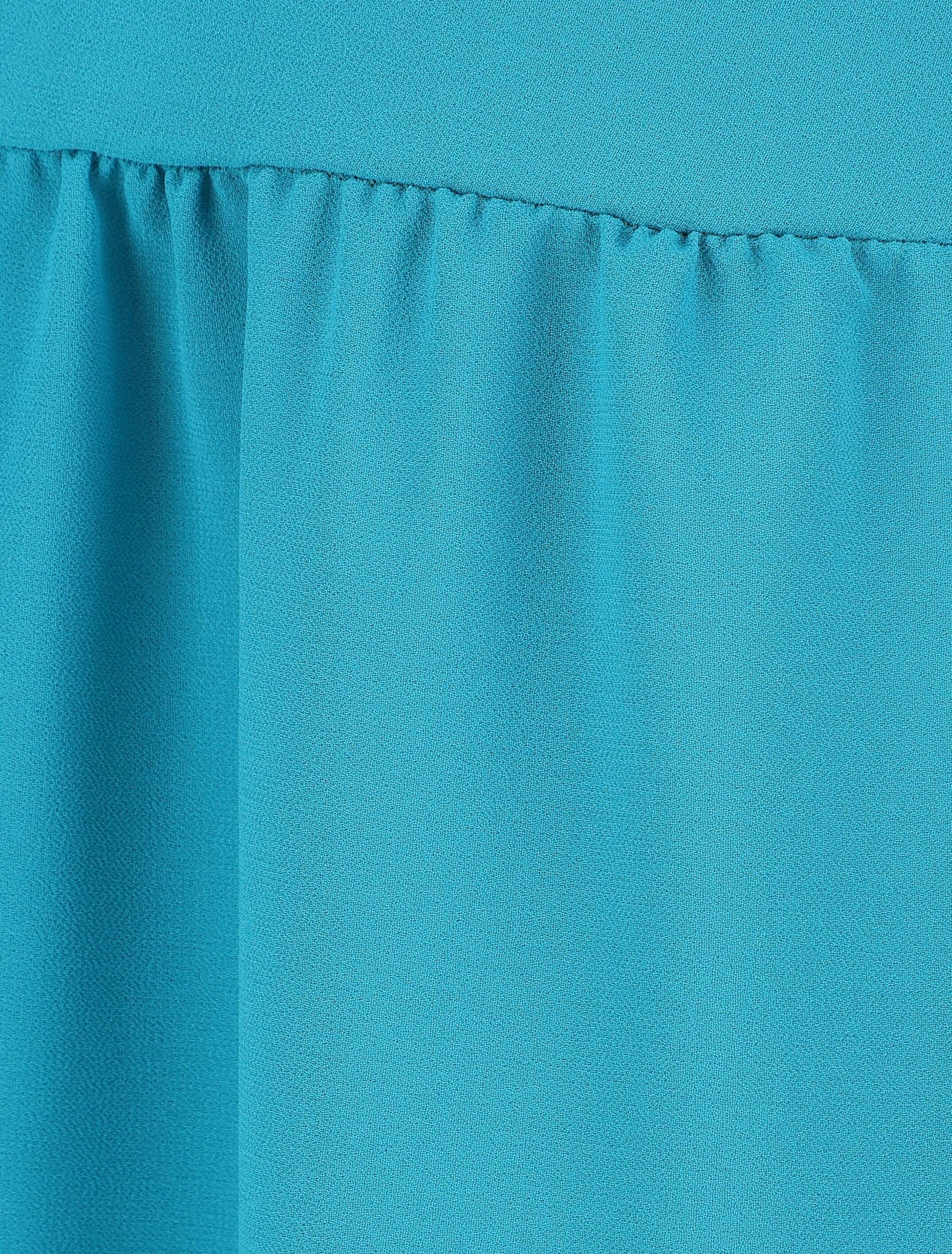 Jupe longue unie en voile - Bleu canard - 3