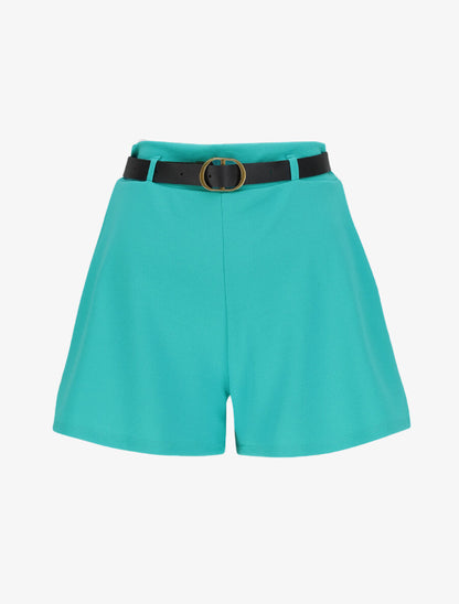 Short fluide évasé - Bleu turquoise - 1