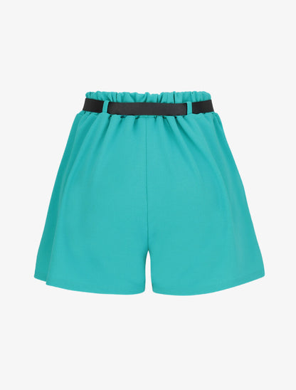 Short fluide évasé - Bleu turquoise - 2