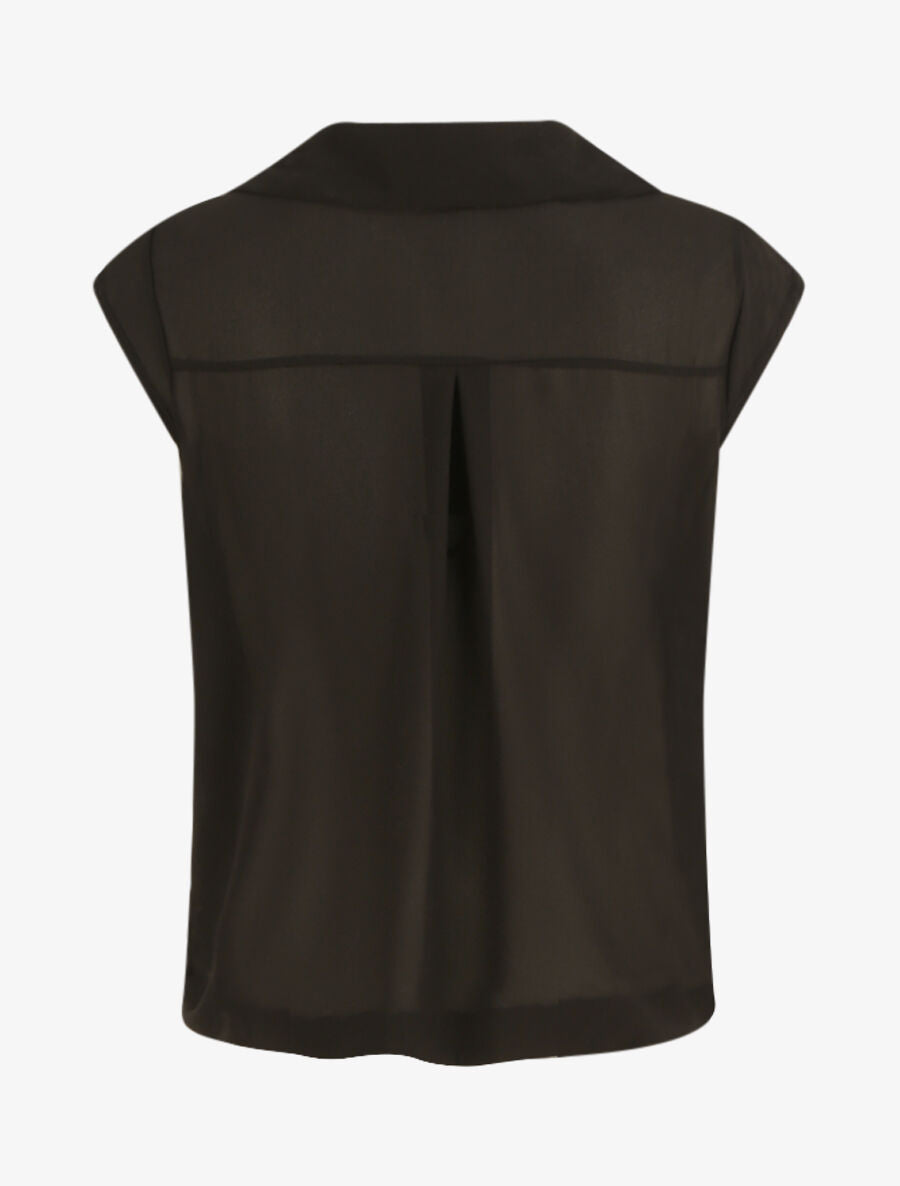 Top uni à bas élastiqué - Noir - 2