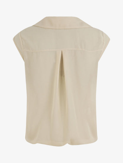 Top uni à bas élastiqué - Beige - 2