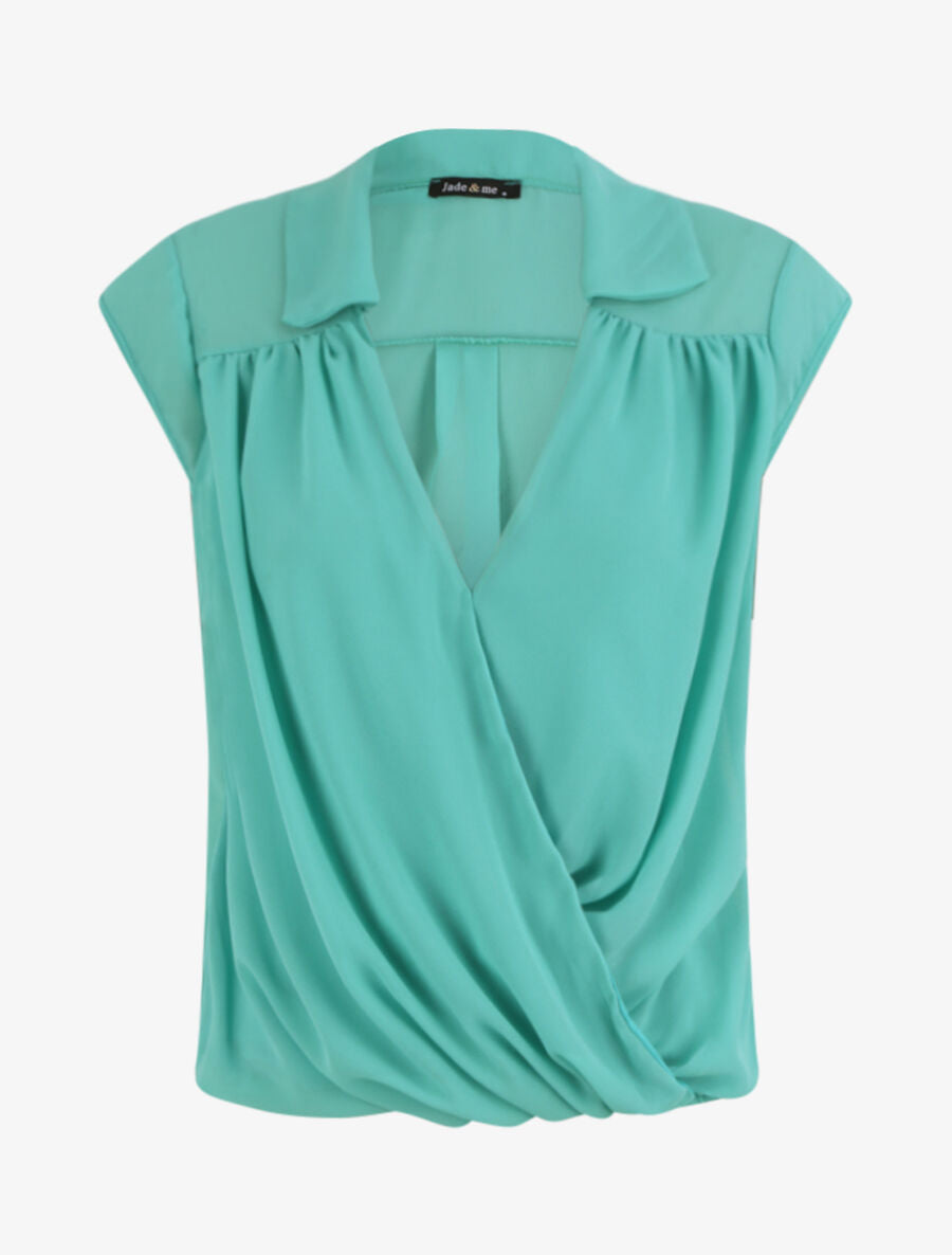 Top uni à bas élastiqué - Vert d&