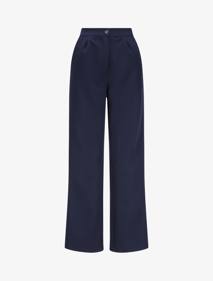 Pantalon ample coupe droite - Marine - 4