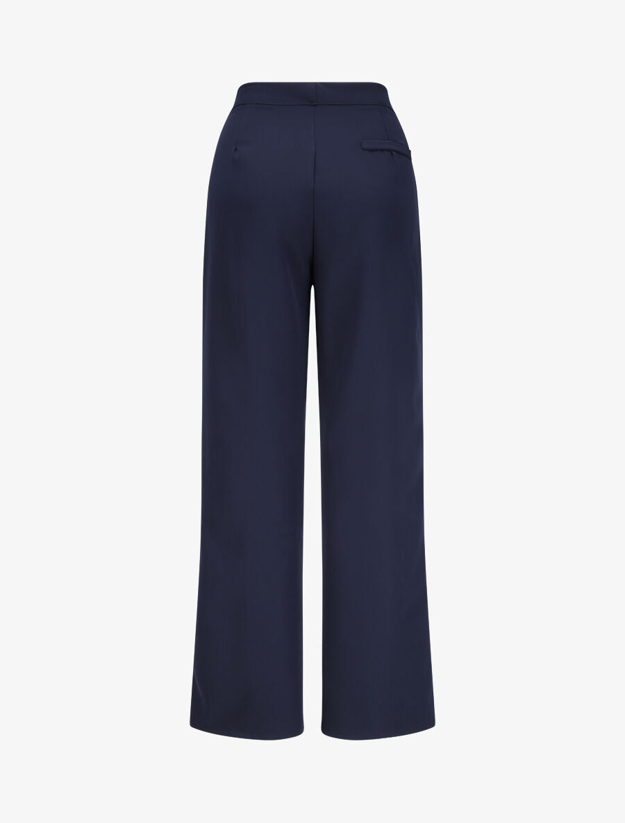 Pantalon ample coupe droite - Marine - 2