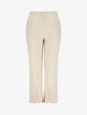 Pantalon fendu coupe droite - Beige - 1