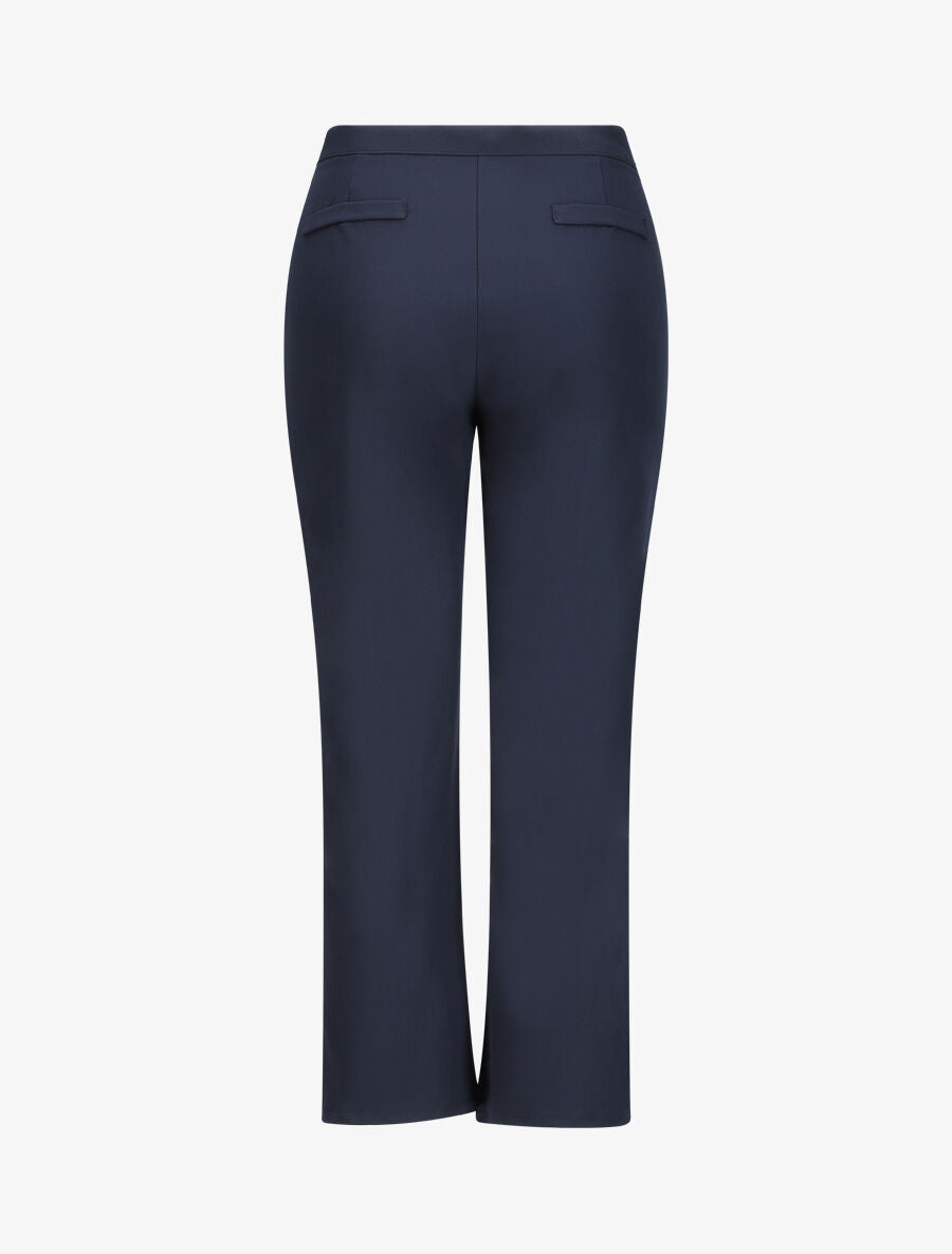 Pantalon fendu coupe droite - Marine - 2