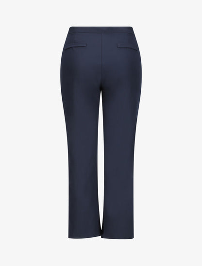 Pantalon fendu coupe droite - Marine - 2