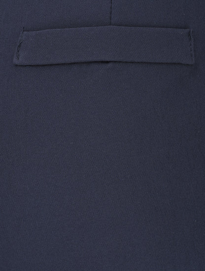 Pantalon fendu coupe droite - Marine - 3