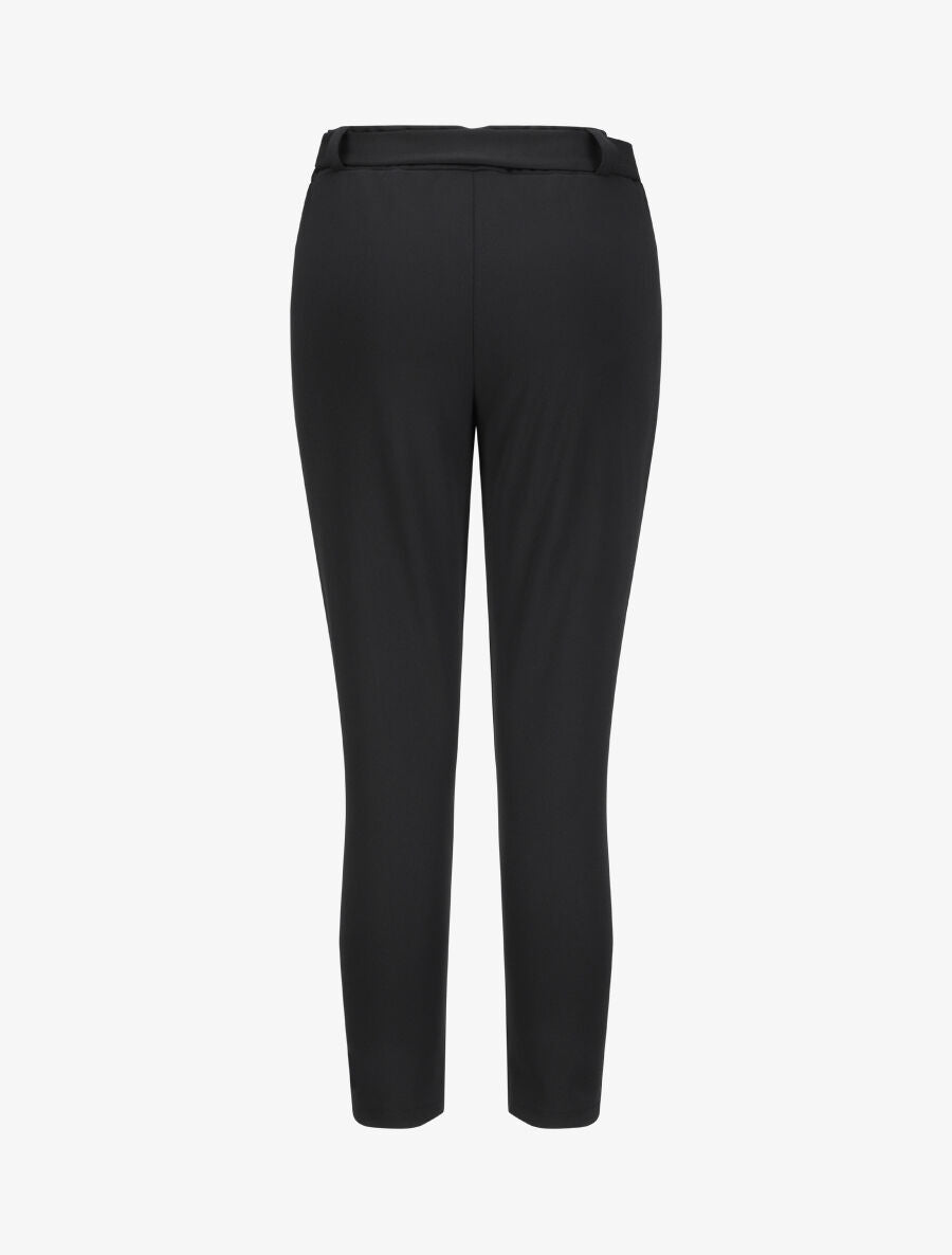 Pantalon droit à taille élastiquée - Noir - 2