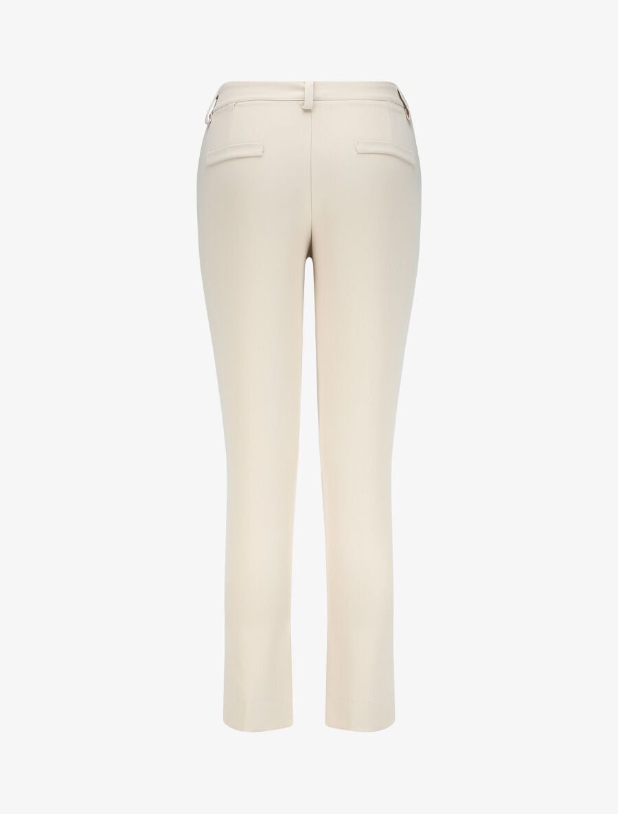Pantalon droit à bords fendus - Beige - 2