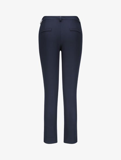 Pantalon droit à bords fendus - Marine - 2