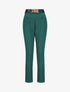 Pantalon uni à ceinture stylisée - Vert sapin - 1