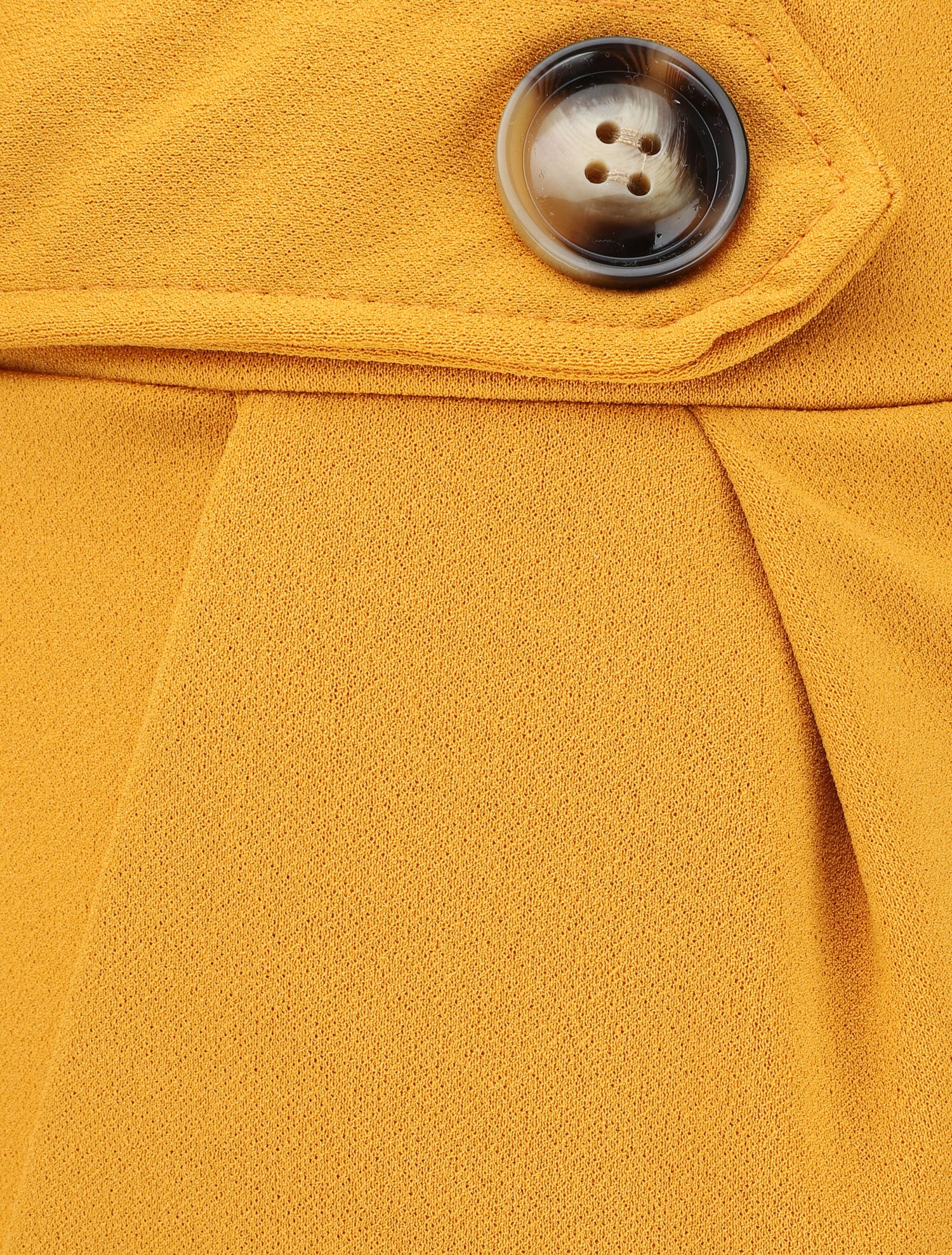 Pantalon ample à taille élastiquée - Jaune moutarde - 3