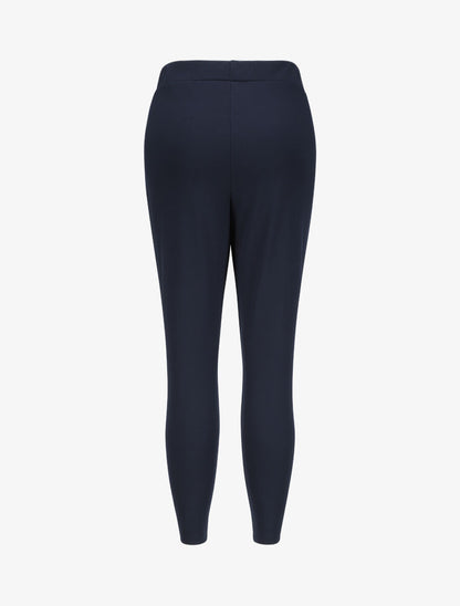 Pantalon à taille élastiquée et liens à nouer - Marine - 2