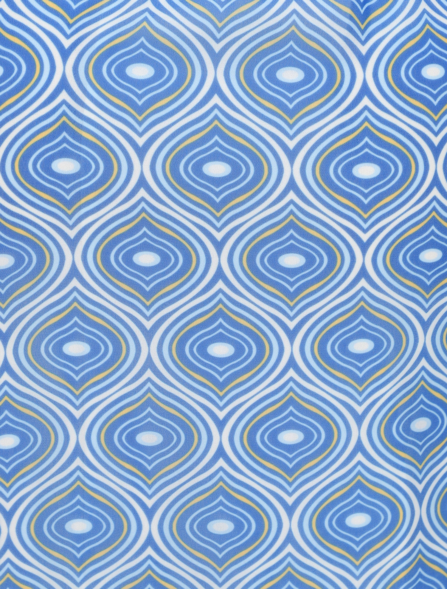 Jupe longue en voile imprimé psychédélique à ceinture contrastante - Bleu - 3