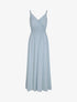 Robe longue empire unie à bretelles - Bleu ciel - 5