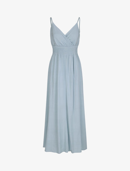 Robe longue empire unie à bretelles - Bleu ciel - 2