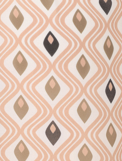 Jupe longue en voile imprimé géométrique stylisé - Beige - 3