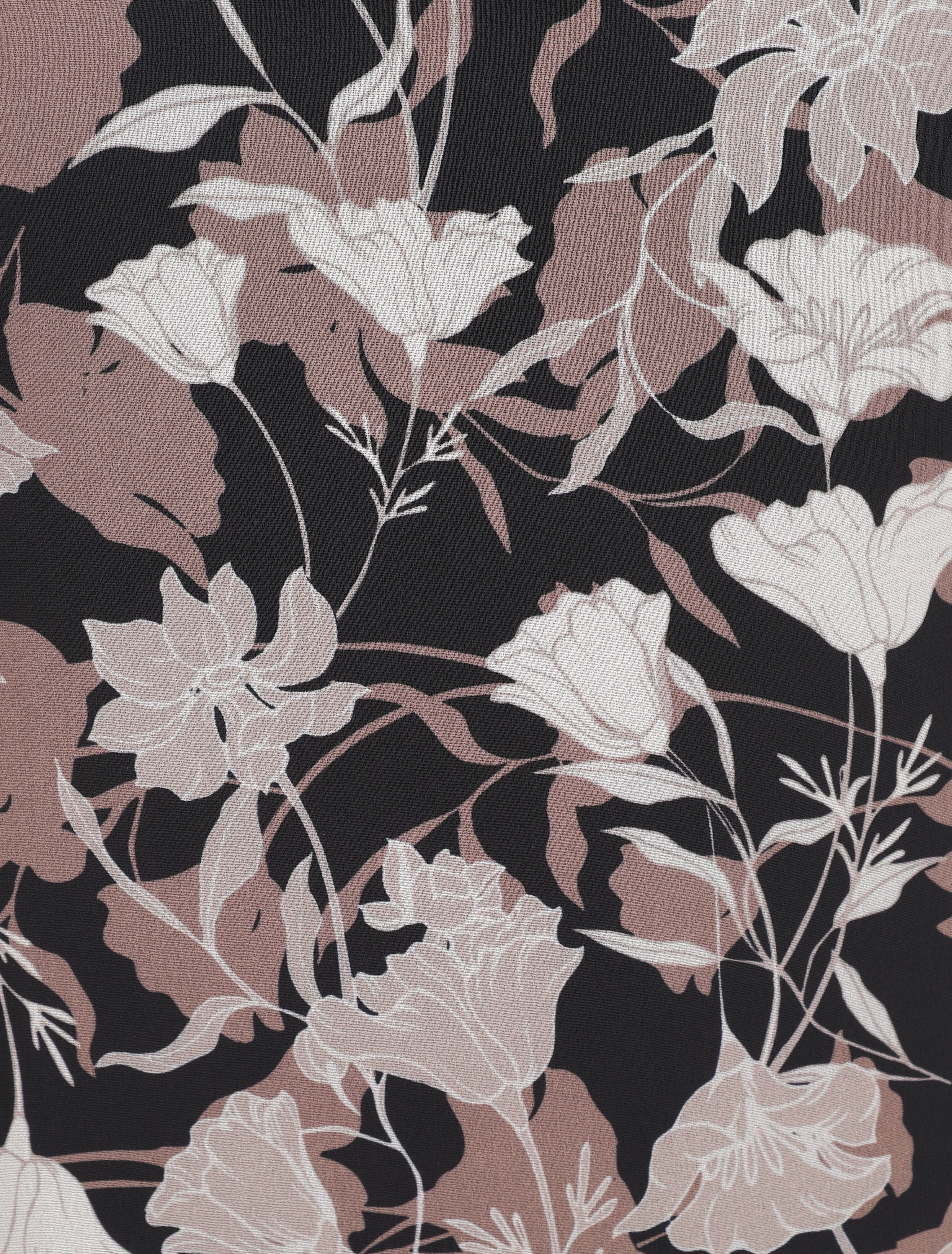 Jupe longue à imprimé fleuri et ceinture irisée - Noir - 3