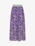 Jupe taille haute irisée imprimé floral - Lilas - 4