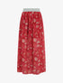 Jupe taille haute irisée imprimé floral - Framboise - 1
