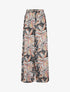 Pantalon fluide imprimé fleurs de lys - Noir - 1