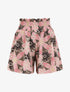 Short fluide évasé à imprimé fleurs stylisées - Noir - 5