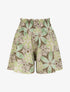 Short fluide évasé à imprimé fleurs stylisées - Kaki - 5