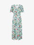 Robe longue imprimé fleur de tiaré à manches papillon - Vert menthe - 4
