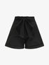 Short taille haute évasé à ourlet - Noir - 1
