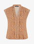 Top sans manches imprimé rosier - Camel - 1