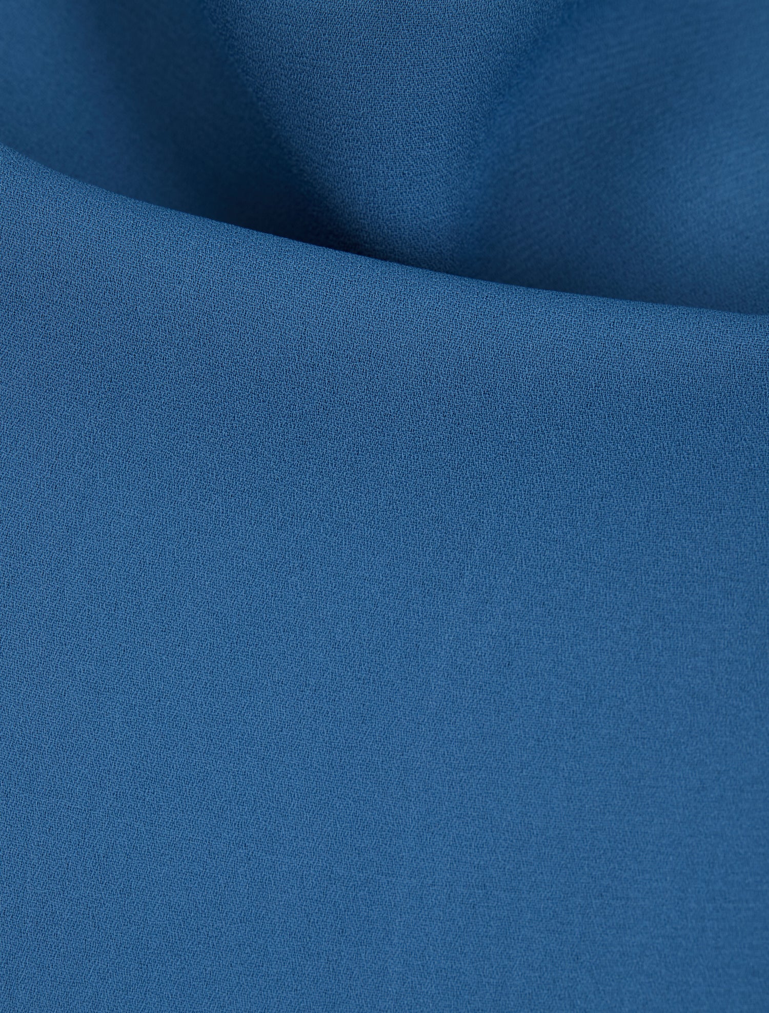 Caraco en voile à col bénitier - Bleu charrette - 3