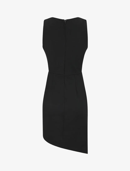 Robe drapée sans manches - Noir - 2